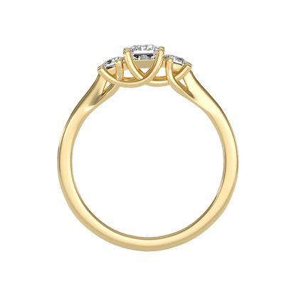 Argent Tri Stone Ring In 925 Sterling Silver - Twelve
