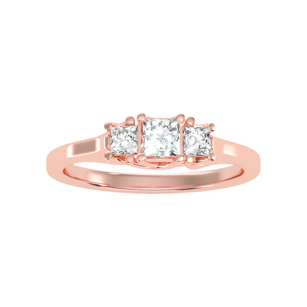 Argent Tri Stone Ring In 925 Sterling Silver - Two