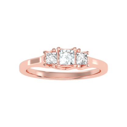 Argent Tri Stone Ring In 925 Sterling Silver - Two