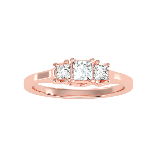 Argent Tri Stone Ring In 925 Sterling Silver - Two