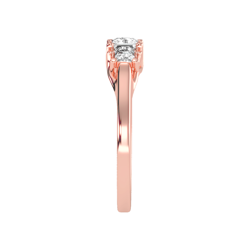 Argent Tri Stone Ring In 925 Sterling Silver - Three