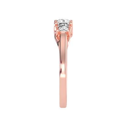 Argent Tri Stone Ring In 925 Sterling Silver - Three