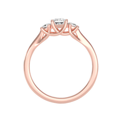Argent Tri Stone Ring In 925 Sterling Silver - Four