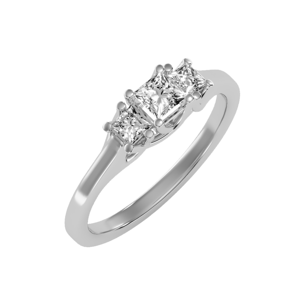 Argent Tri Stone Ring - Five