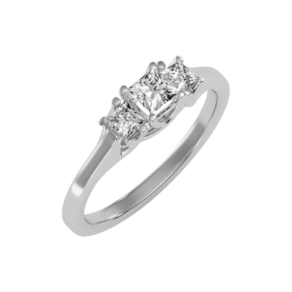 Argent Tri Stone Ring - Five