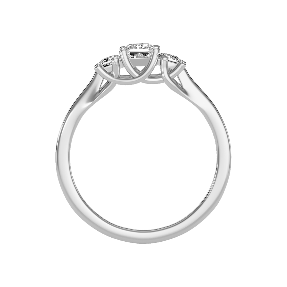 Argent Tri Stone Ring In 925 Sterling Silver - Eight