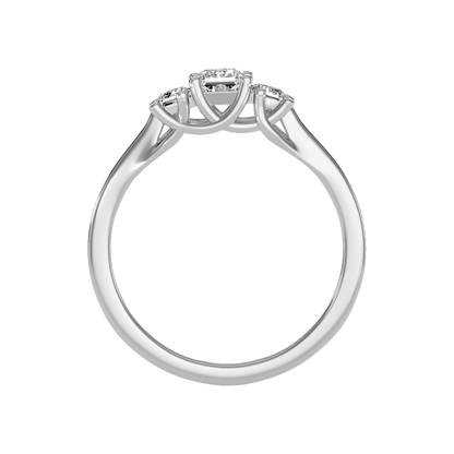 Argent Tri Stone Ring In 925 Sterling Silver - Eight