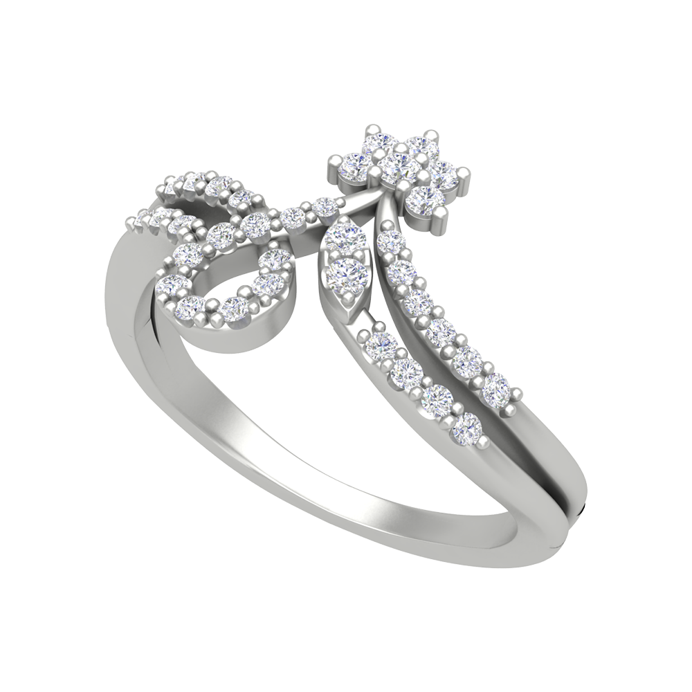 Arissa Diamond Ring In 925 Sterling Silver - Six