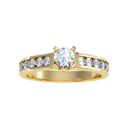 Aristocratic Solitaire Ring In 925 Sterling Silver - Three