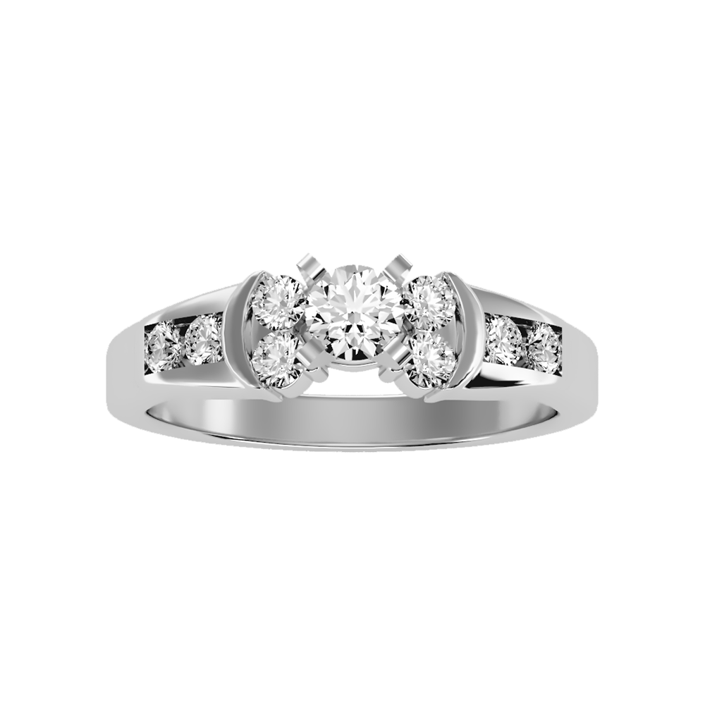 Artistic Solitaire Ring In 925 Sterling Silver - Three