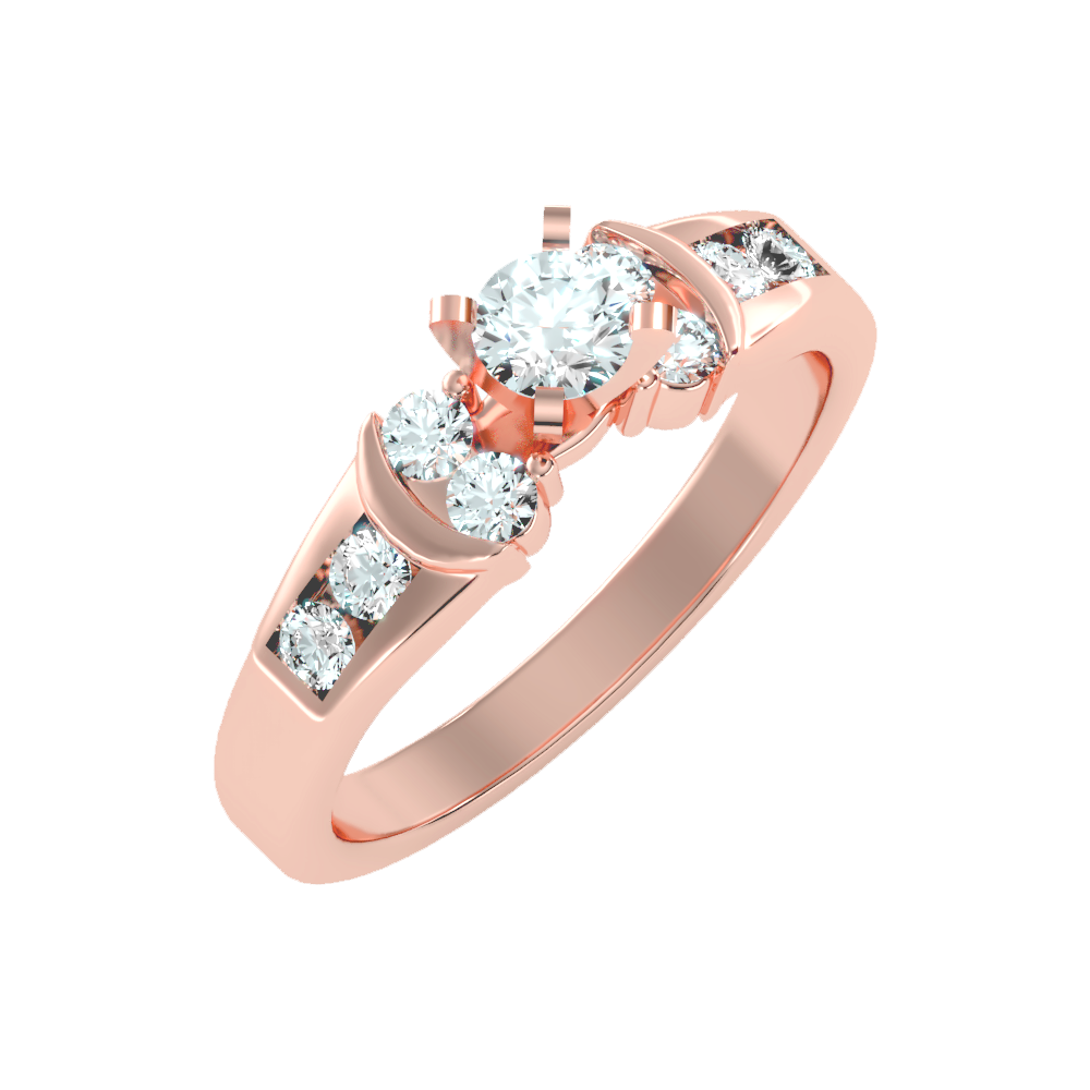 Artistic Solitaire Ring In 925 Sterling Silver - Five