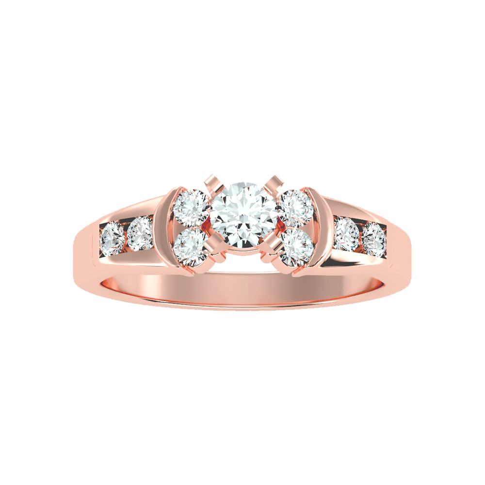 Artistic Solitaire Ring In 925 Sterling Silver - Seven