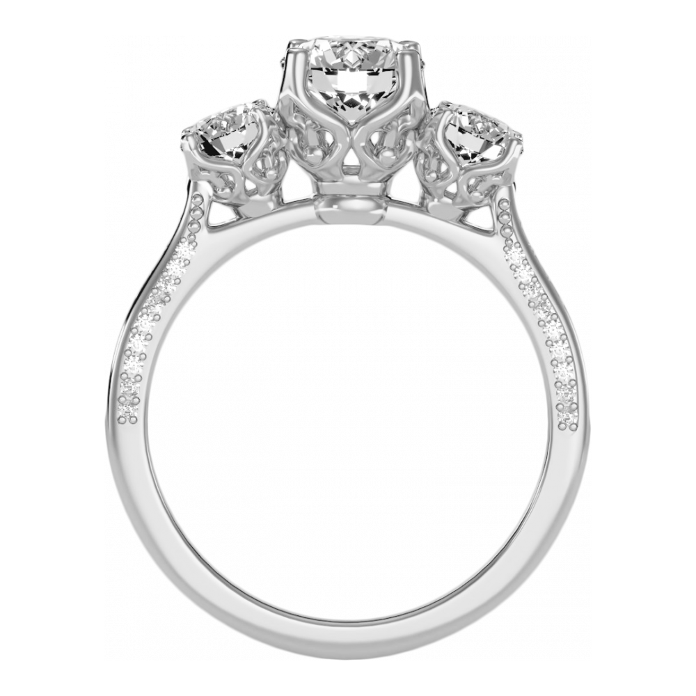 Astonishing Three Round Shaped Diamond Ring - One