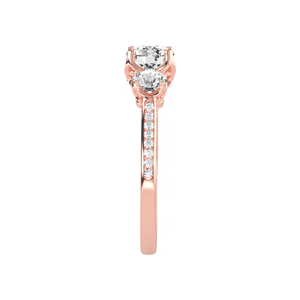 Astonishing Three Round Shaped Diamond Ring - Eleven