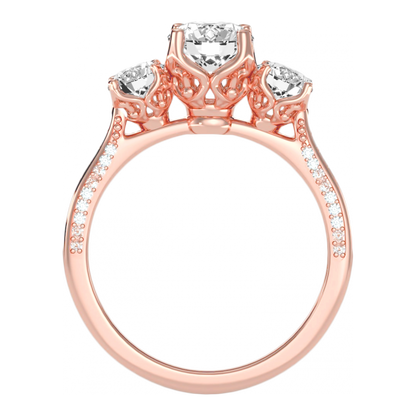 Astonishing Three Round Shaped Diamond Ring - Nine