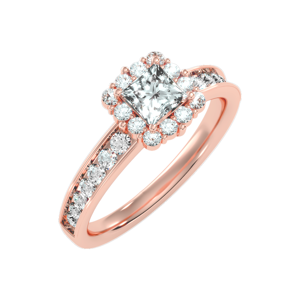 Astounding Diamond Engagement Ring In 925 Sterling Silver - One