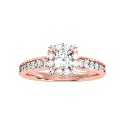 Astounding Diamond Engagement Ring In 925 Sterling Silver - Three
