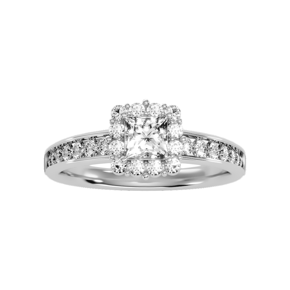 Astounding Diamond Engagement Ring In 925 Sterling Silver - Six