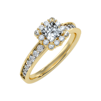 Astounding Diamond Engagement Ring In 925 Sterling Silver - Nine