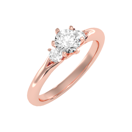 August Tri Stone Ring - One