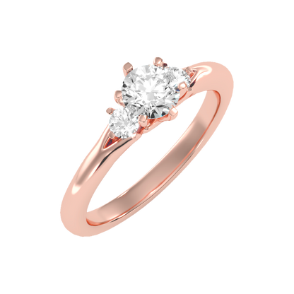 August Tri Stone Ring In 925 Sterling Silver - One