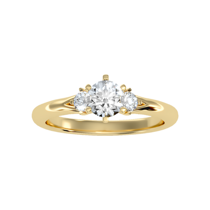 August Tri Stone Ring In 925 Sterling Silver - Ten