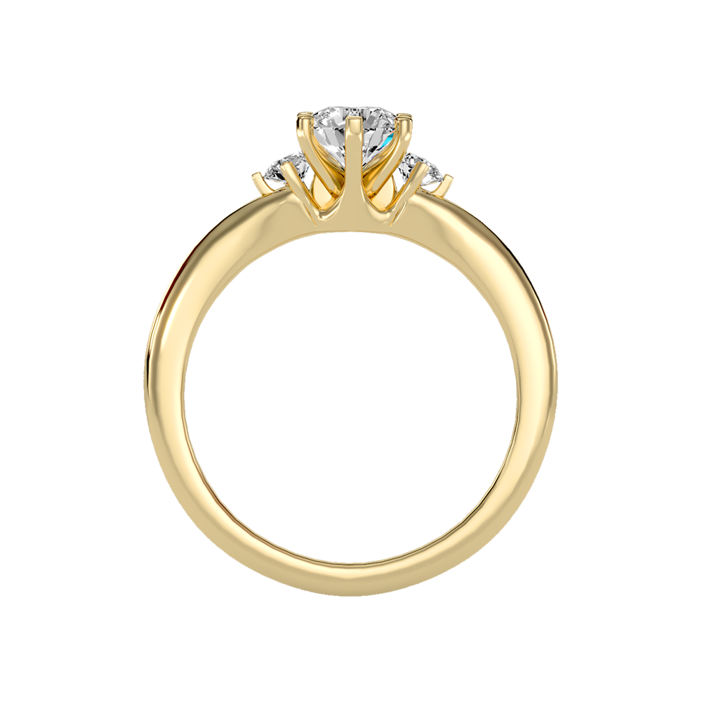 August Tri Stone Ring In 925 Sterling Silver - Twelve