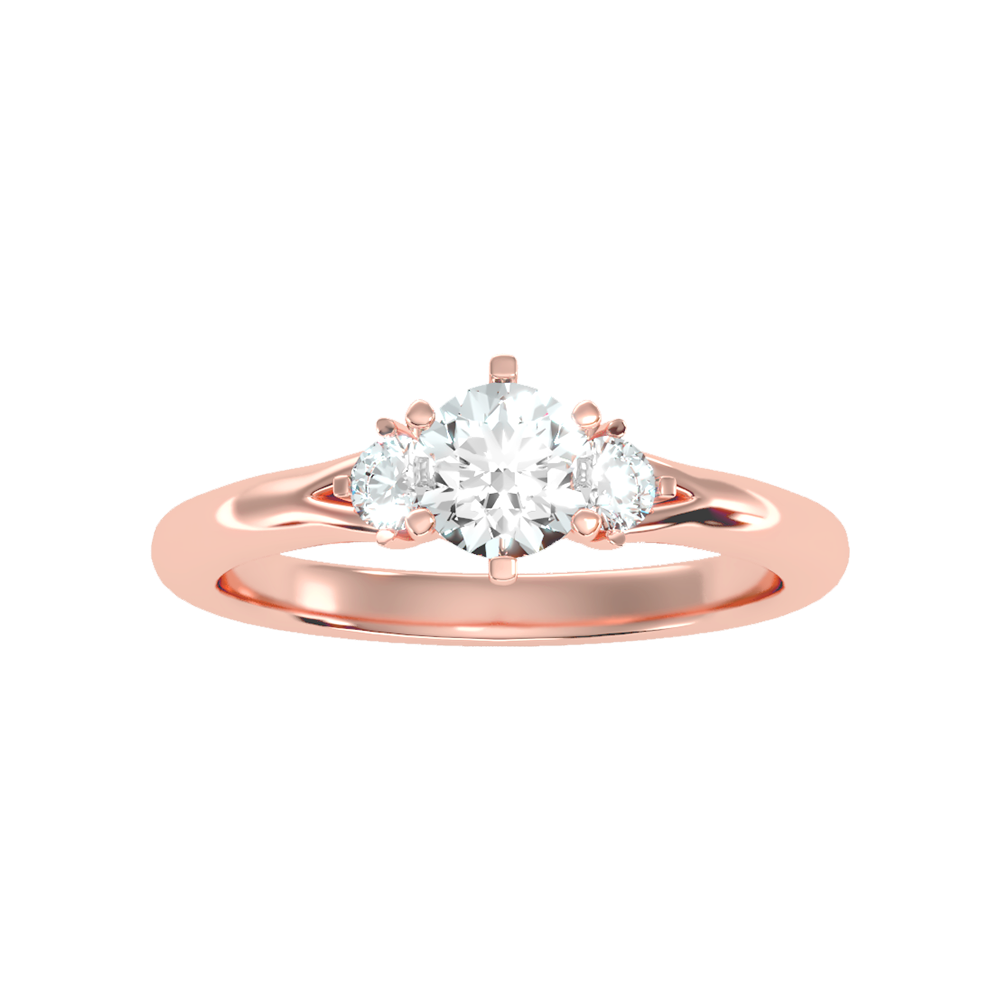 August Tri Stone Ring In 925 Sterling Silver - Two