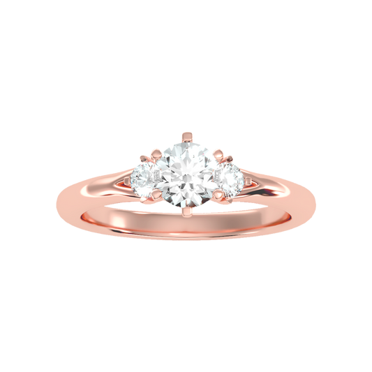 August Tri Stone Ring In 925 Sterling Silver - Two