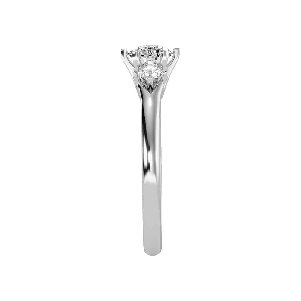 August Tri Stone Ring In 925 Sterling Silver - Seven