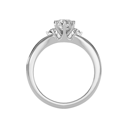 August Tri Stone Ring In 925 Sterling Silver - Eight