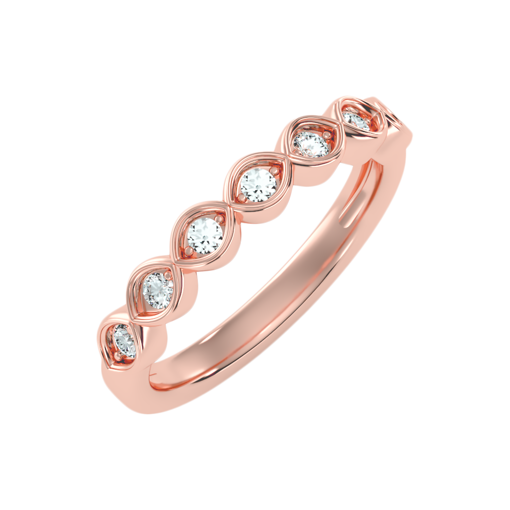 Auroraous Half Eternity Band In 925 Sterling Silver - One