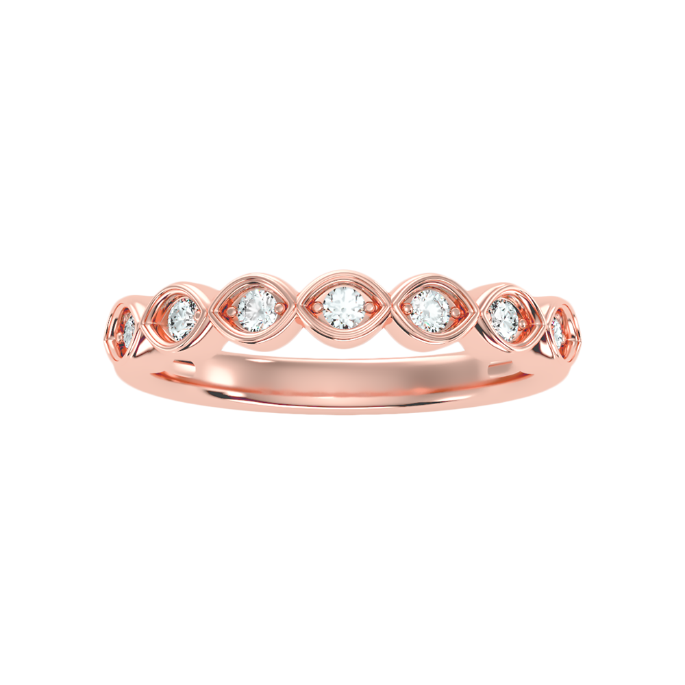Auroraous Half Eternity Band In 925 Sterling Silver - Two