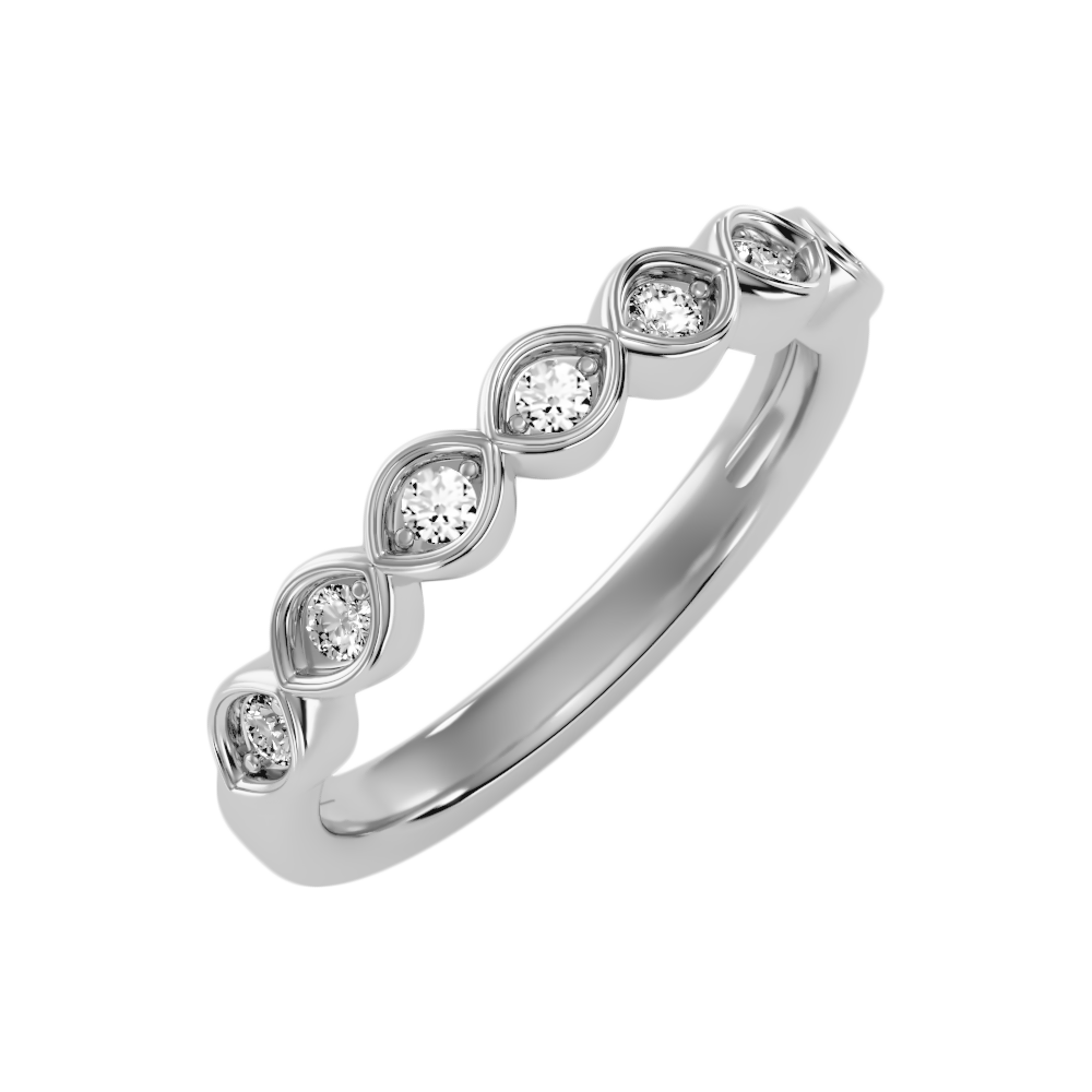 Auroraous Half Eternity Band In 925 Sterling Silver - Five