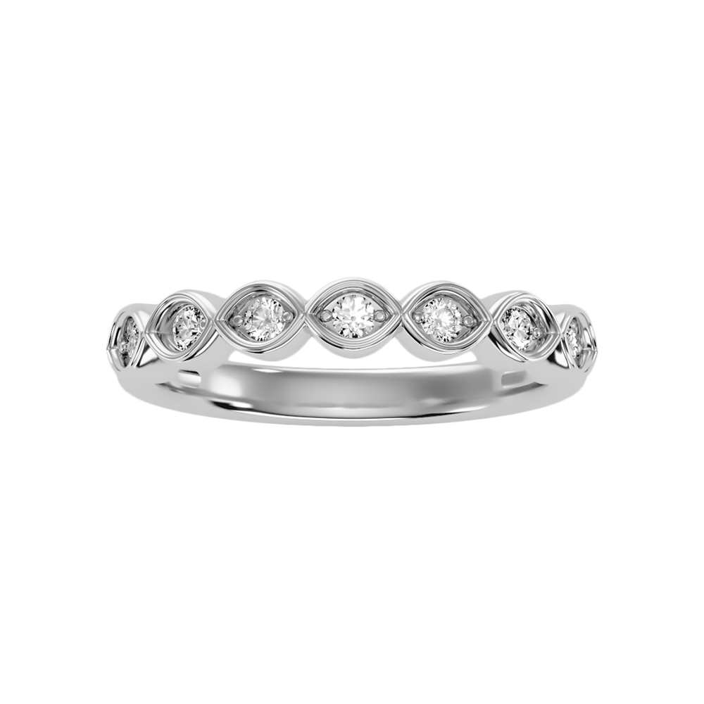 Auroraous Half Eternity Band In 925 Sterling Silver - Six