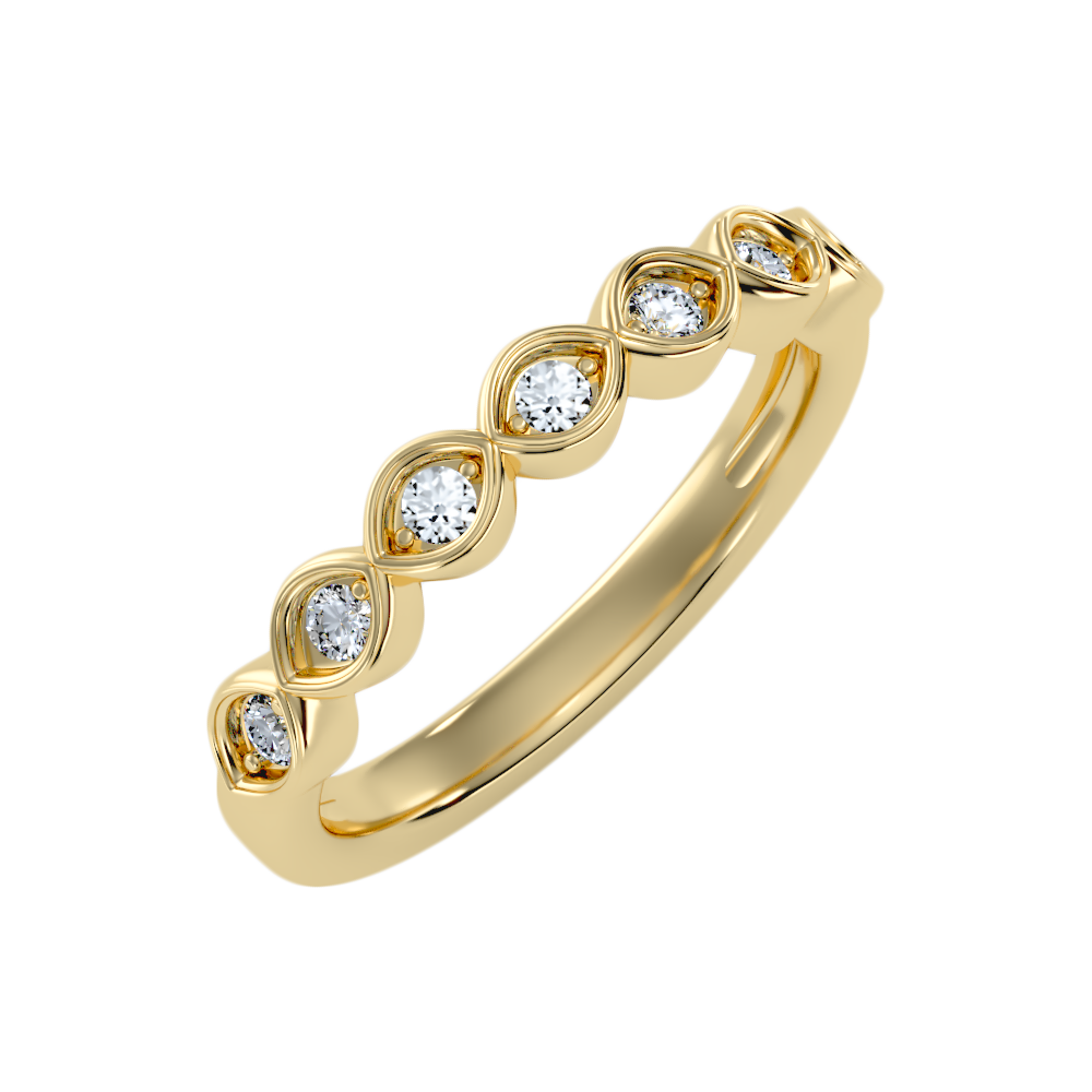 Auroraous Half Eternity Band In 925 Sterling Silver - Nine