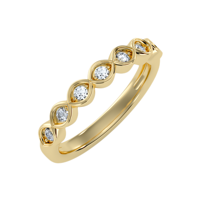 Auroraous Half Eternity Band In 925 Sterling Silver - Nine