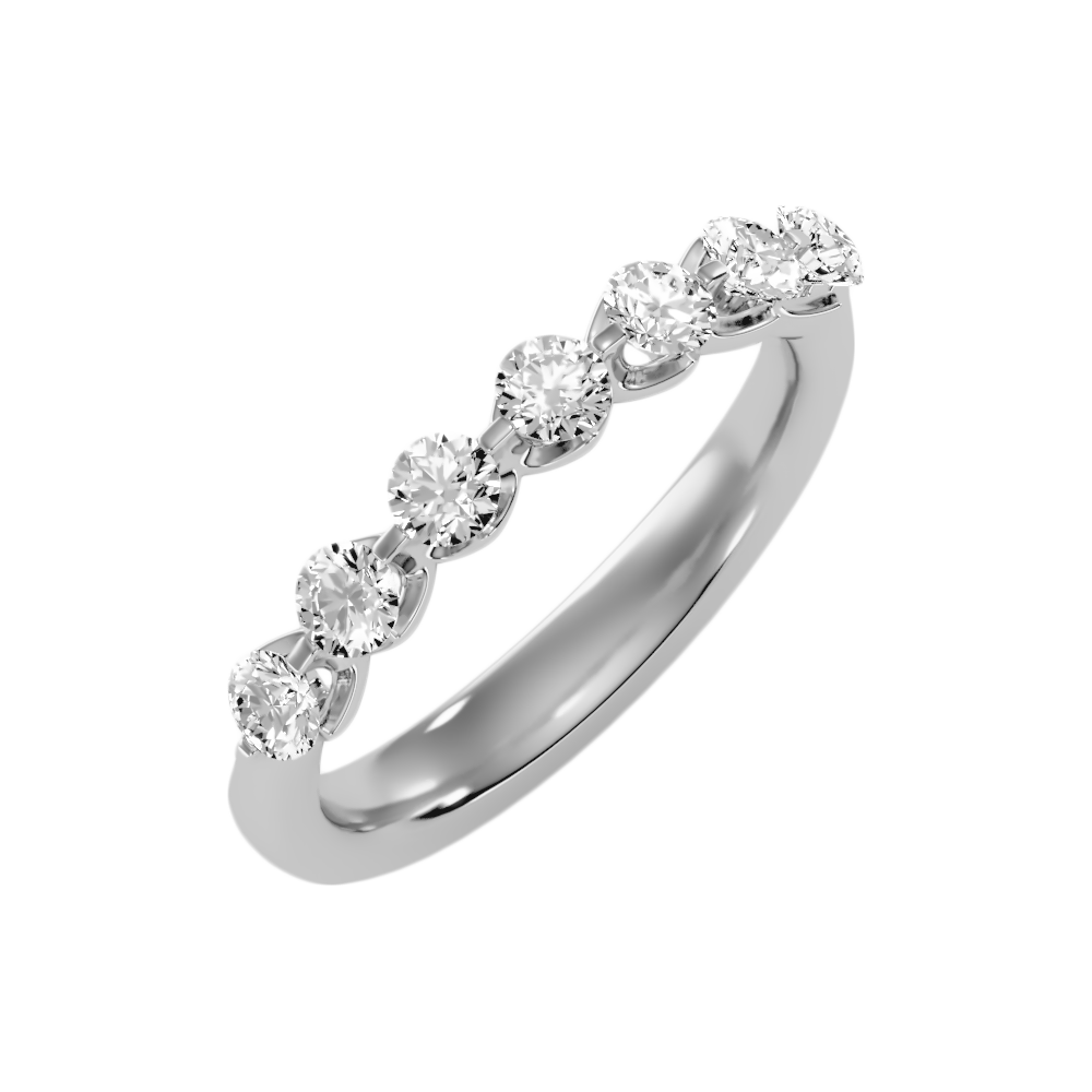 Aurora Seven Stone Ring In 925 Sterling Silver - One