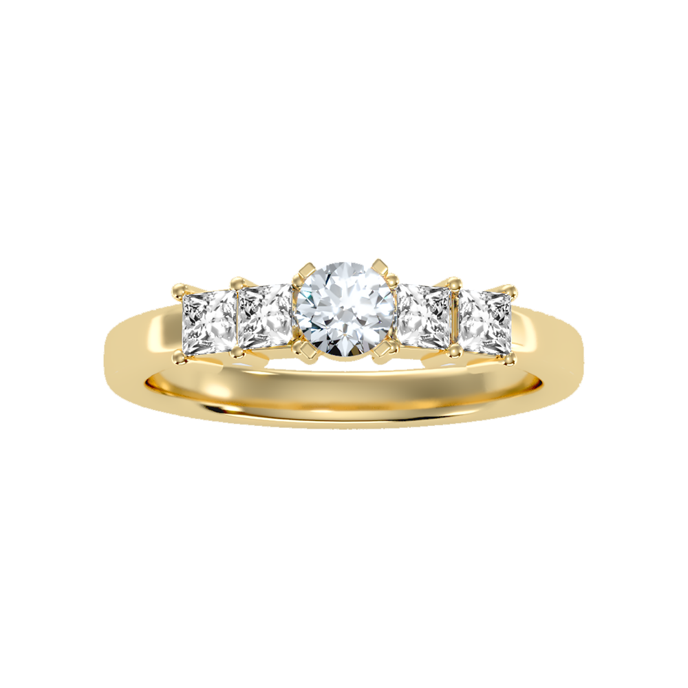 Auspicious Five Stone Ring In 925 Sterling Silver - Eleven