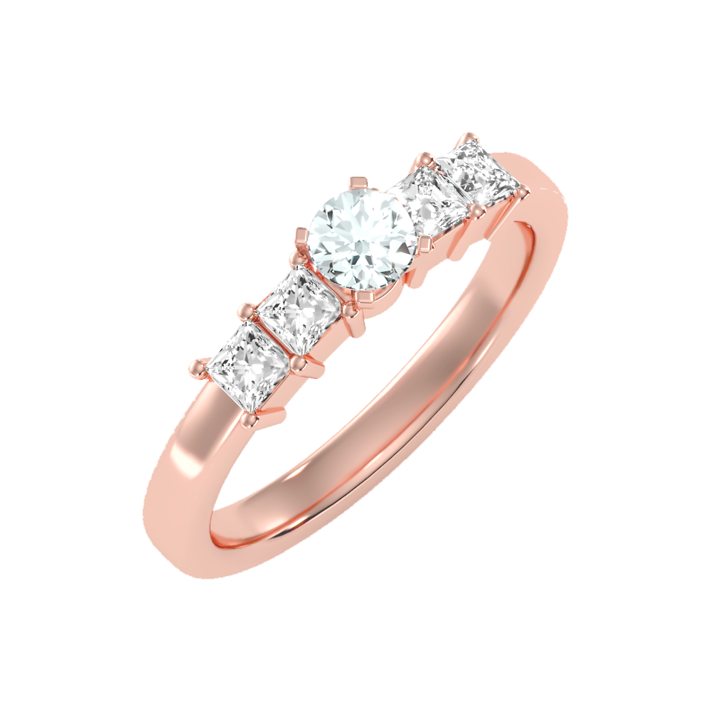 Auspicious Five Stone Ring In 925 Sterling Silver - Two