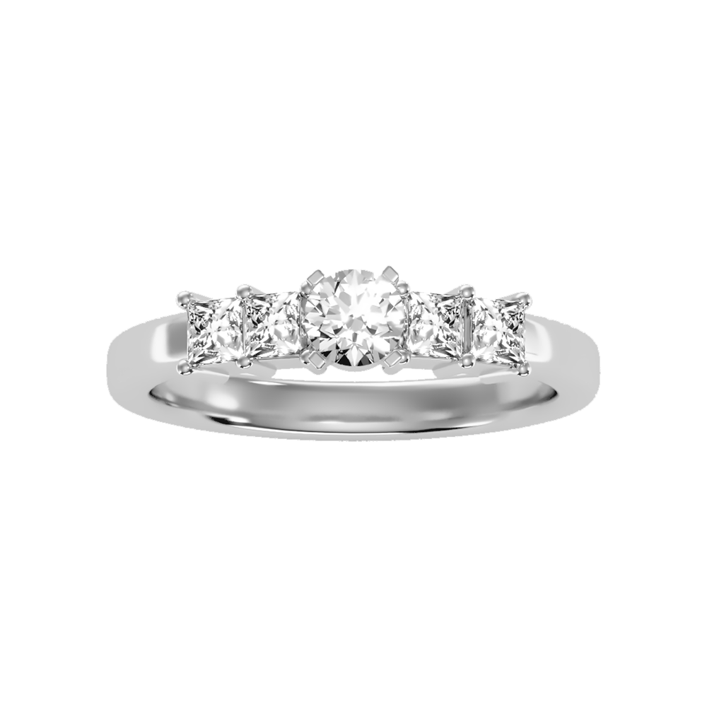 Auspicious Five Stone Ring In 925 Sterling Silver - Seven