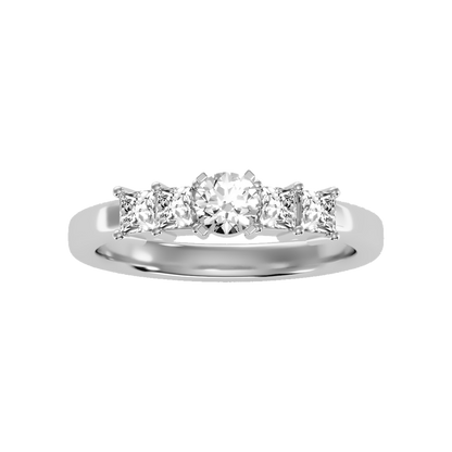 Auspicious Five Stone Ring In 925 Sterling Silver - Seven