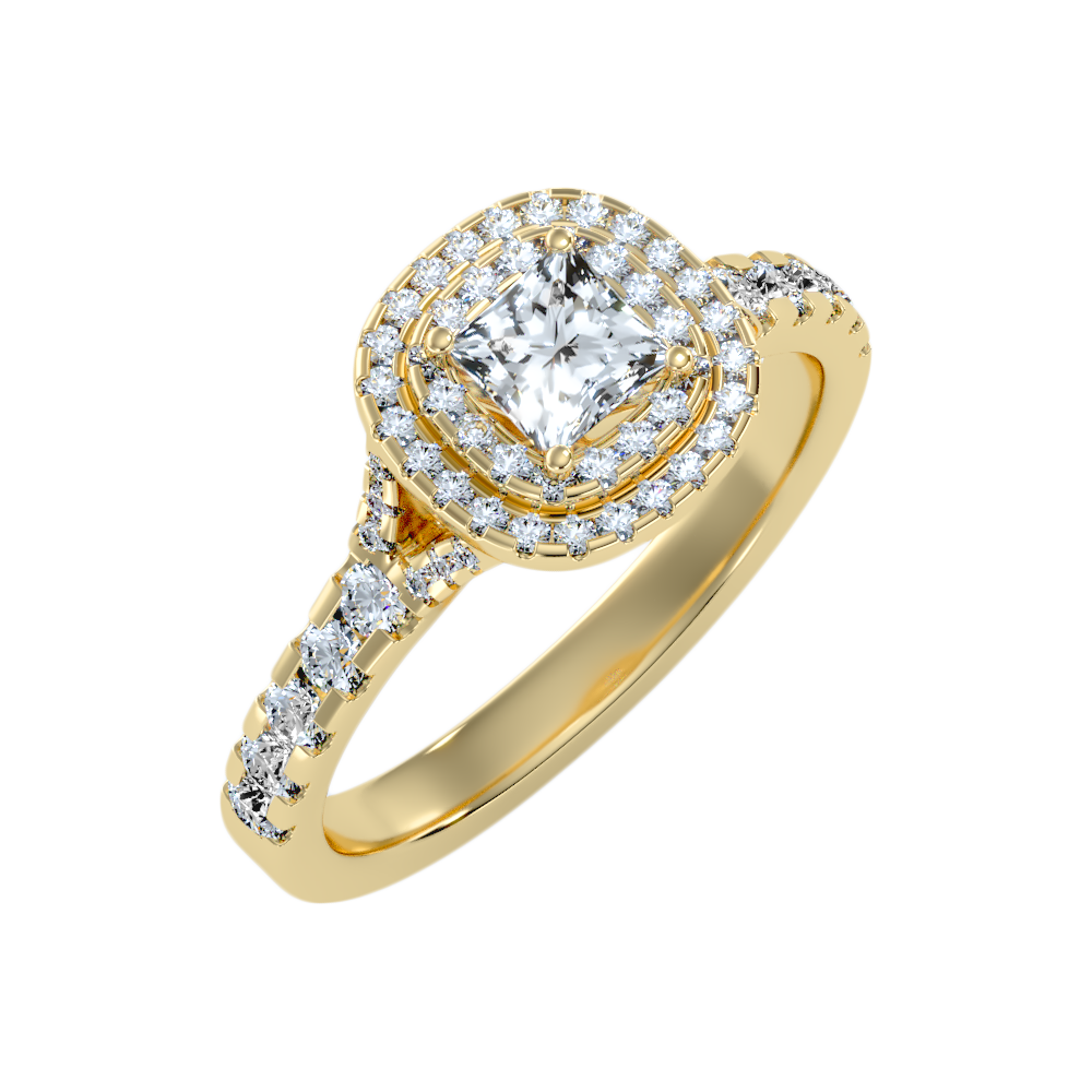 Awe Struck Halo Ring In 925 Sterling Silver - Ten