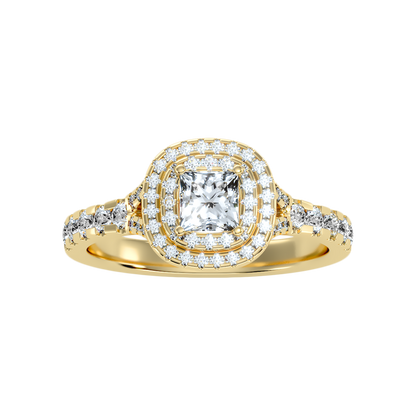 Awe Struck Halo Ring In 925 Sterling Silver - Eleven
