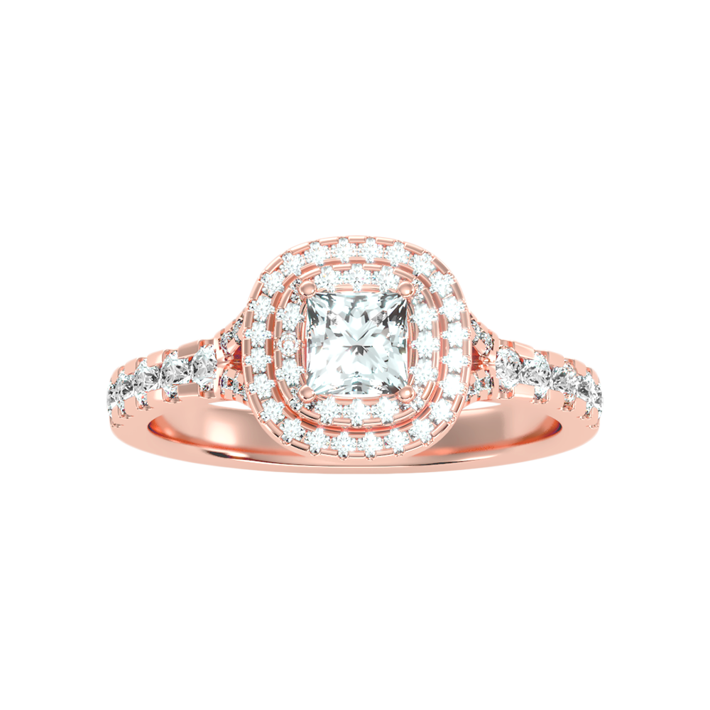 Awe Struck Halo Ring In 925 Sterling Silver - Seven