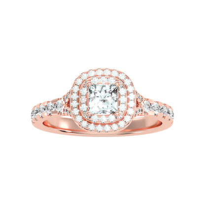 Awe Struck Halo Ring In 925 Sterling Silver - Seven