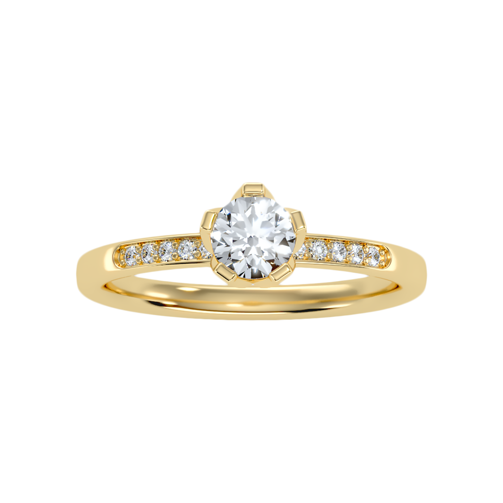 Azar Solitaire Ring In 925 Sterling Silver - Ten