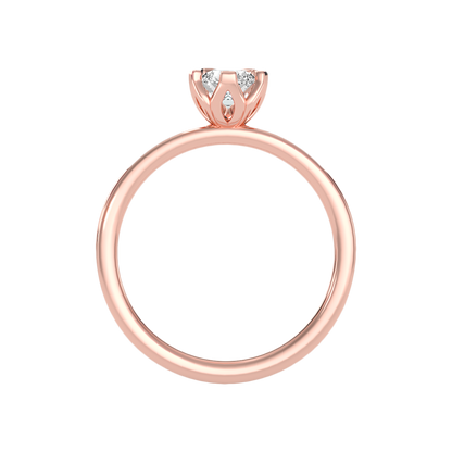 Azar Solitaire Ring In 925 Sterling Silver - Six