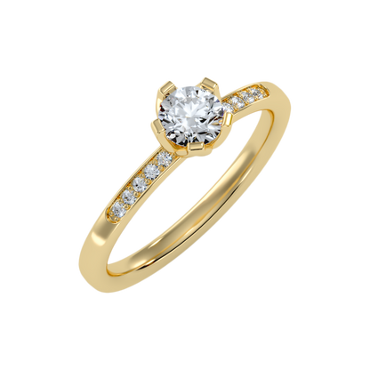 Azar Solitaire Ring In 925 Sterling Silver - Nine