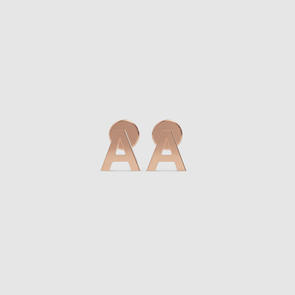 Gold Letter Alphabet Charm Studs Single Initial A To Z - Three